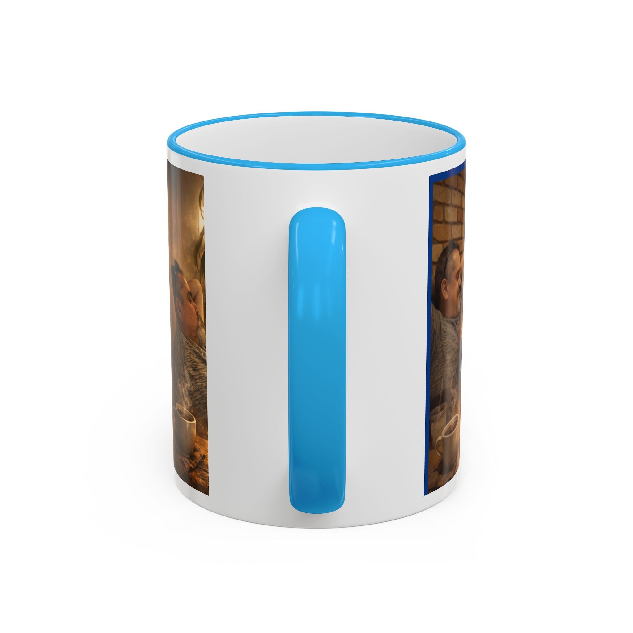 Autism Puzzle Heart Illustration Mug | Accent Rim & Handle