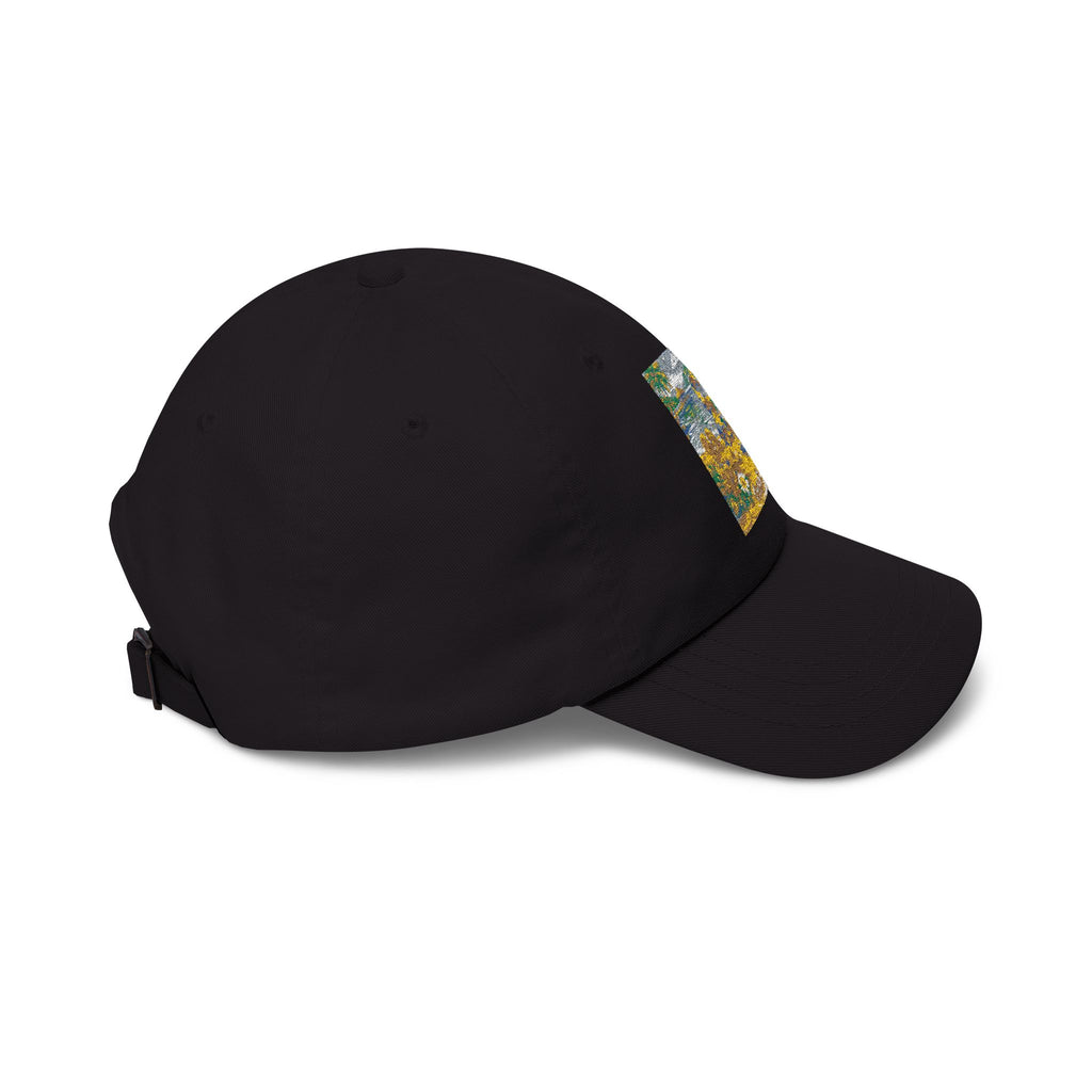 Floral Meadow Art Classic Dad Cap | Yellow Blue Wildflower Embroidery