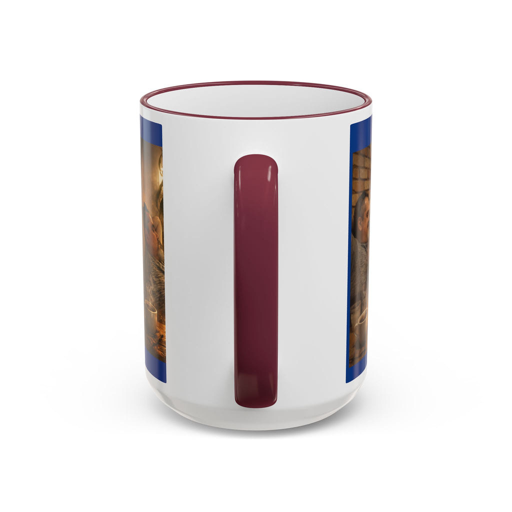 Autism Puzzle Heart Illustration Mug | Accent Rim & Handle