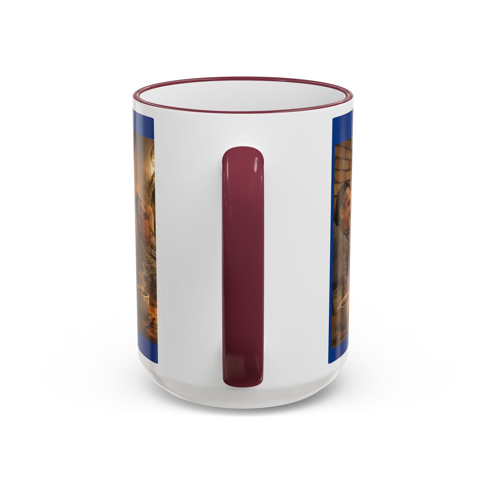 Autism Puzzle Heart Illustration Mug | Accent Rim & Handle