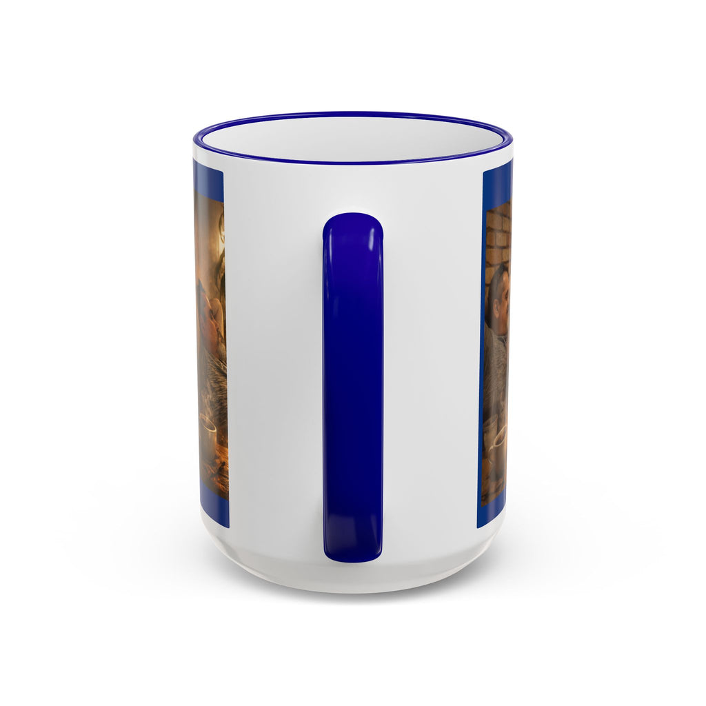 Autism Puzzle Heart Illustration Mug | Accent Rim & Handle