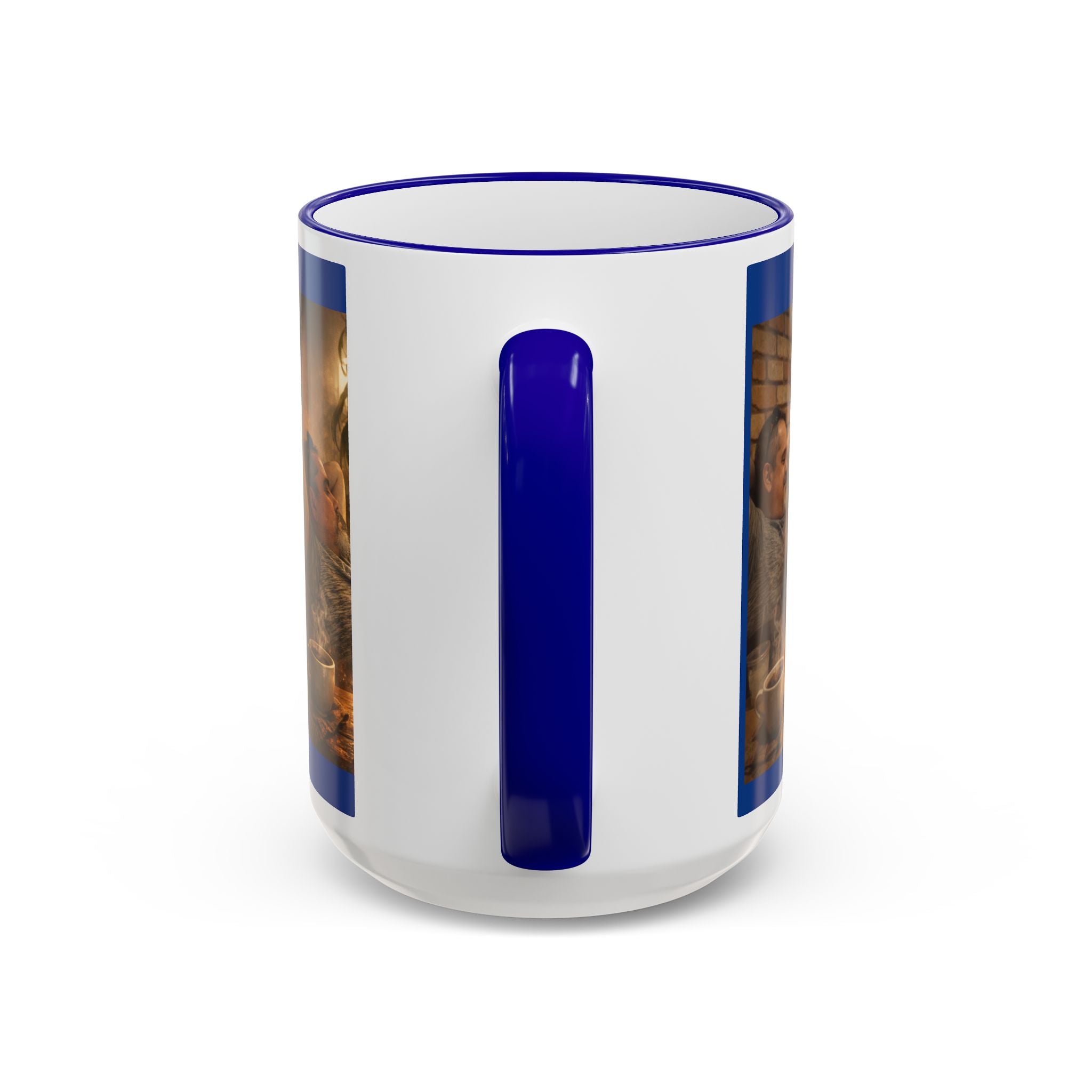 Autism Puzzle Heart Illustration Mug | Accent Rim & Handle