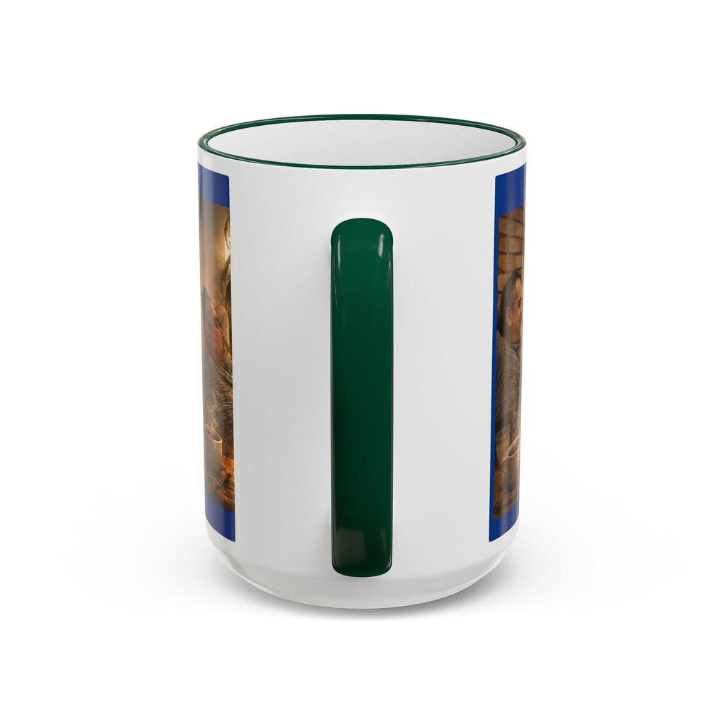 Autism Puzzle Heart Illustration Mug | Accent Rim & Handle