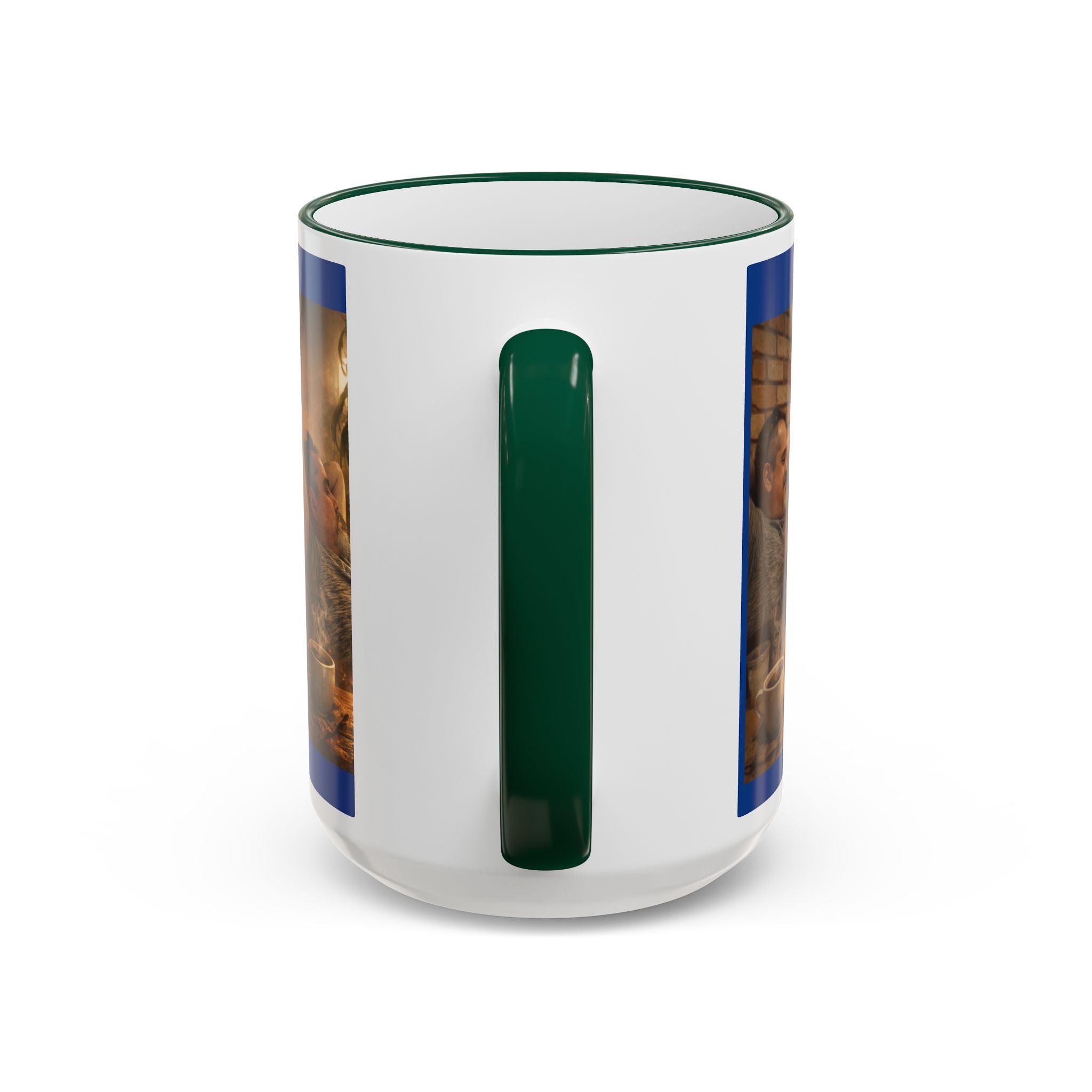 Autism Puzzle Heart Illustration Mug | Accent Rim & Handle