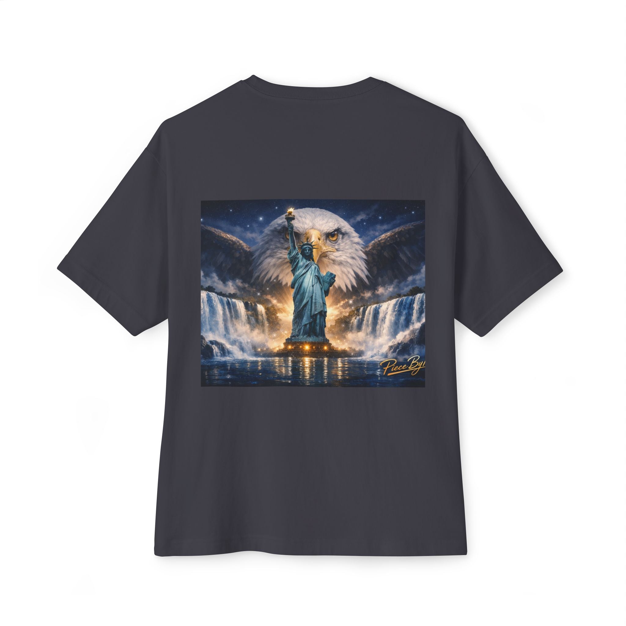 Statue of Liberty Eagle Back Print T-Shirt | Patriotic Liberty Artwork