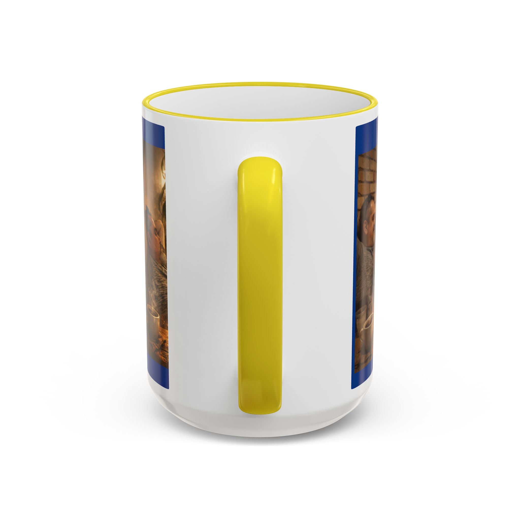 Autism Puzzle Heart Illustration Mug | Accent Rim & Handle