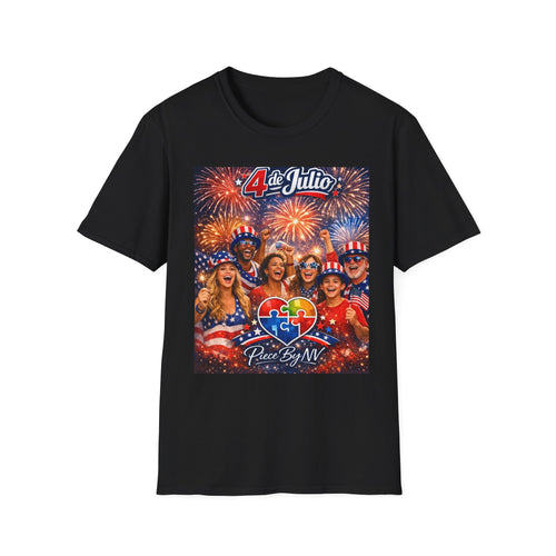 Autism Awareness American Flag 4th of July T-Shirt | Inclusion Patriotic Design