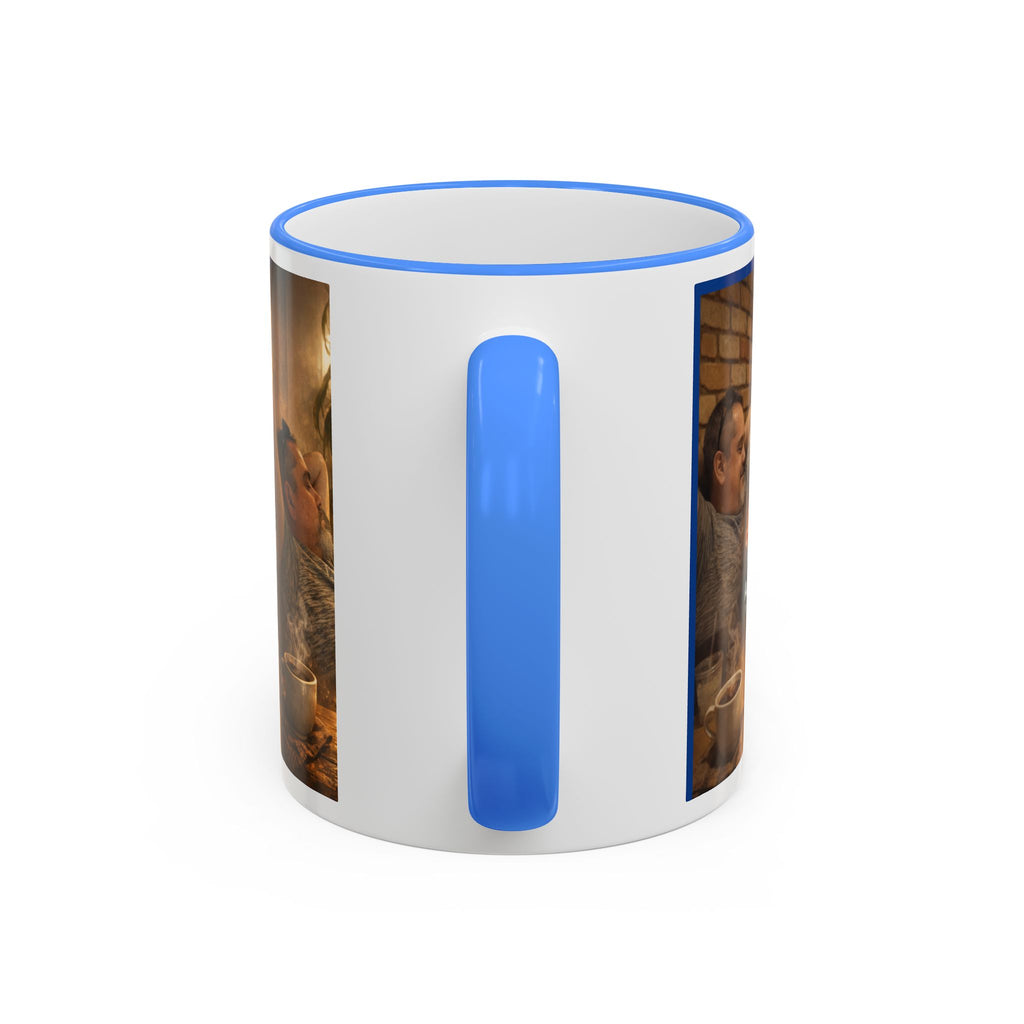 Autism Puzzle Heart Illustration Mug | Accent Rim & Handle