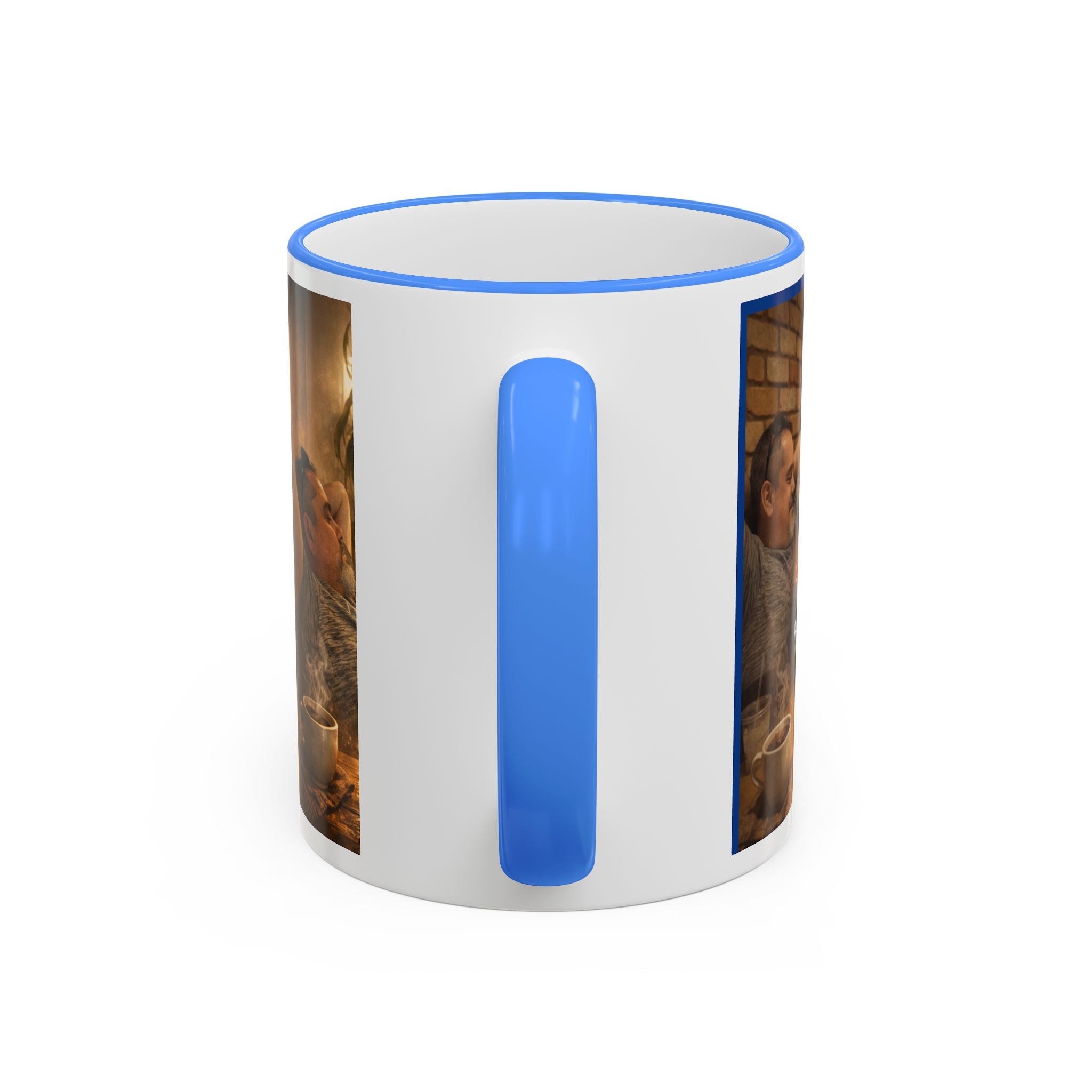 Autism Puzzle Heart Illustration Mug | Accent Rim & Handle