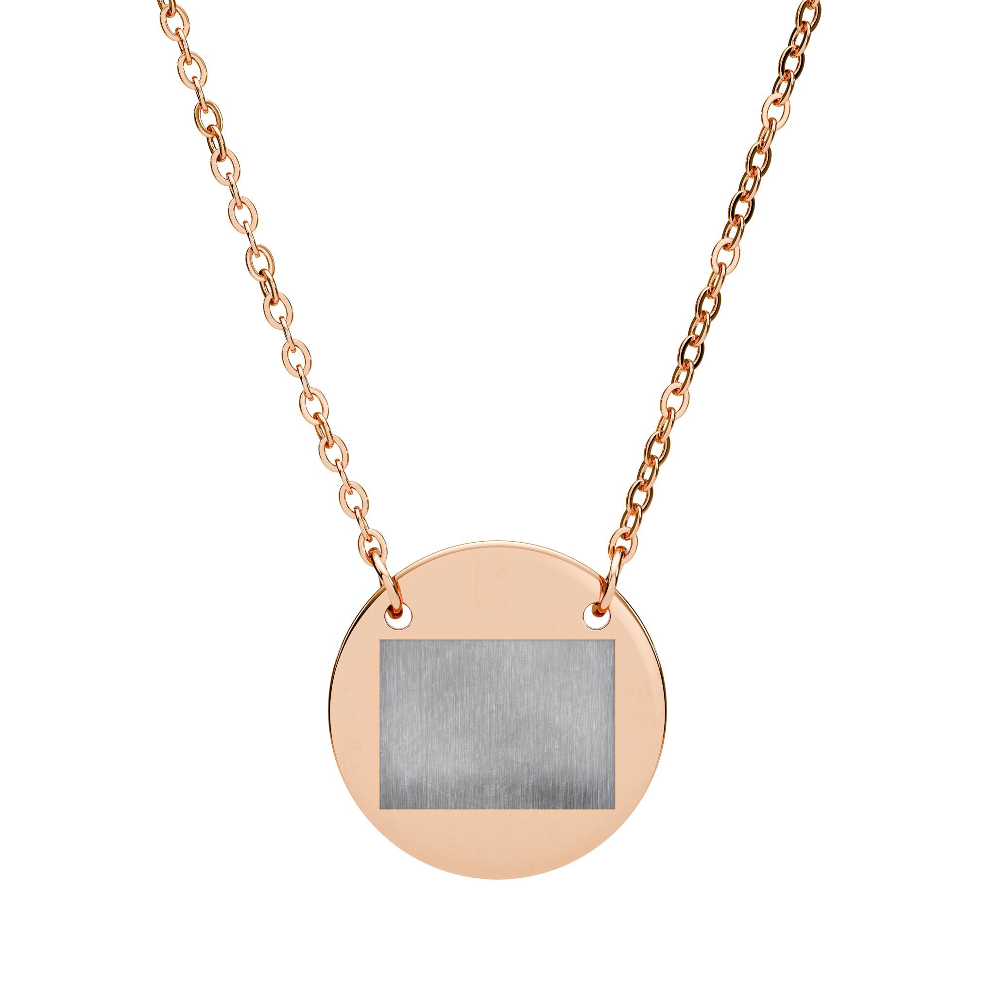 Engraved Circle Nameplate Necklace | Personalized Round Pendant, Custom Engraving