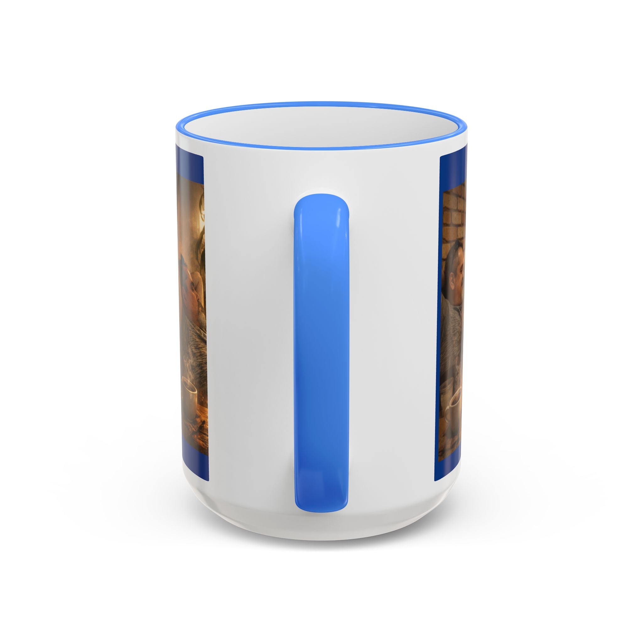 Autism Puzzle Heart Illustration Mug | Accent Rim & Handle