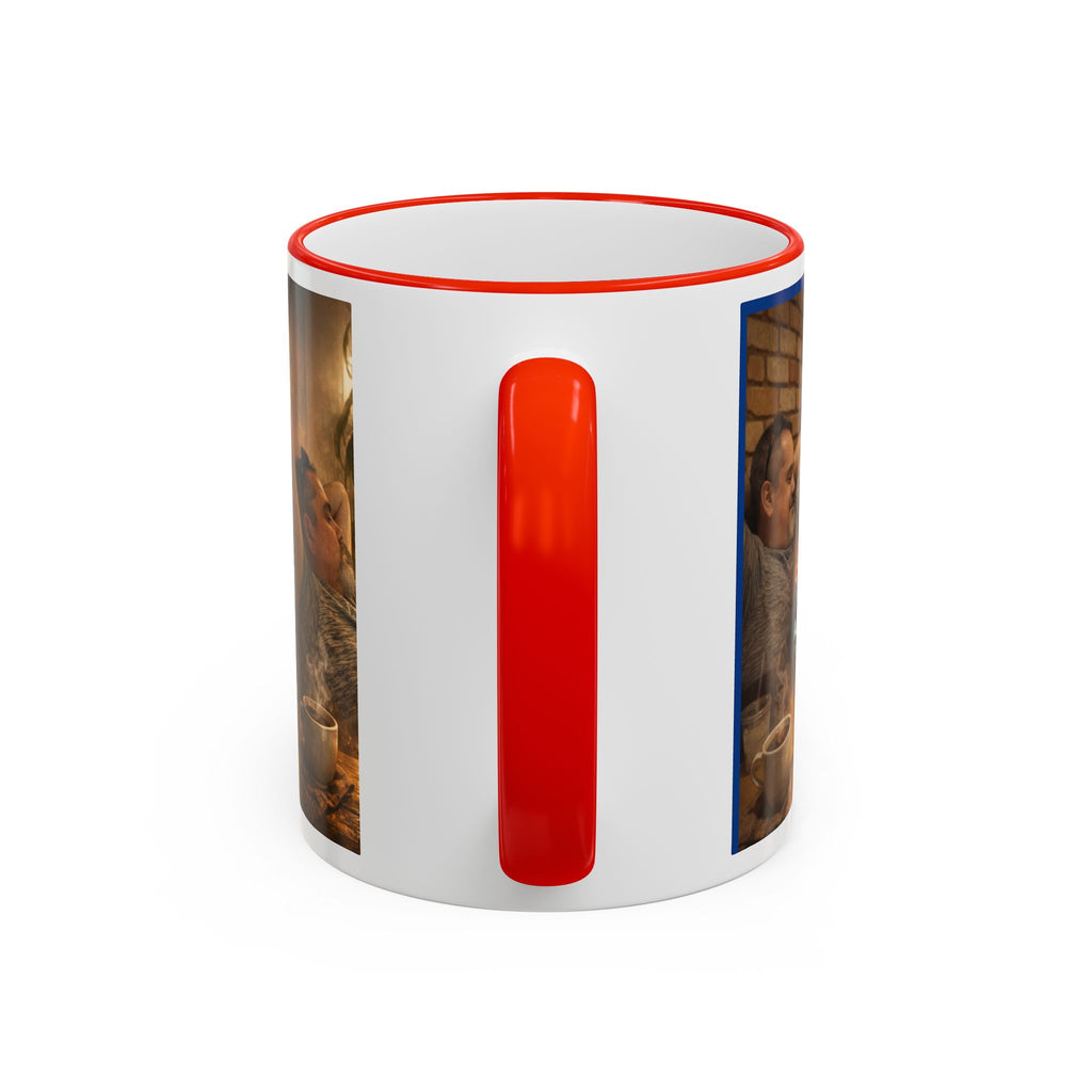 Autism Puzzle Heart Illustration Mug | Accent Rim & Handle