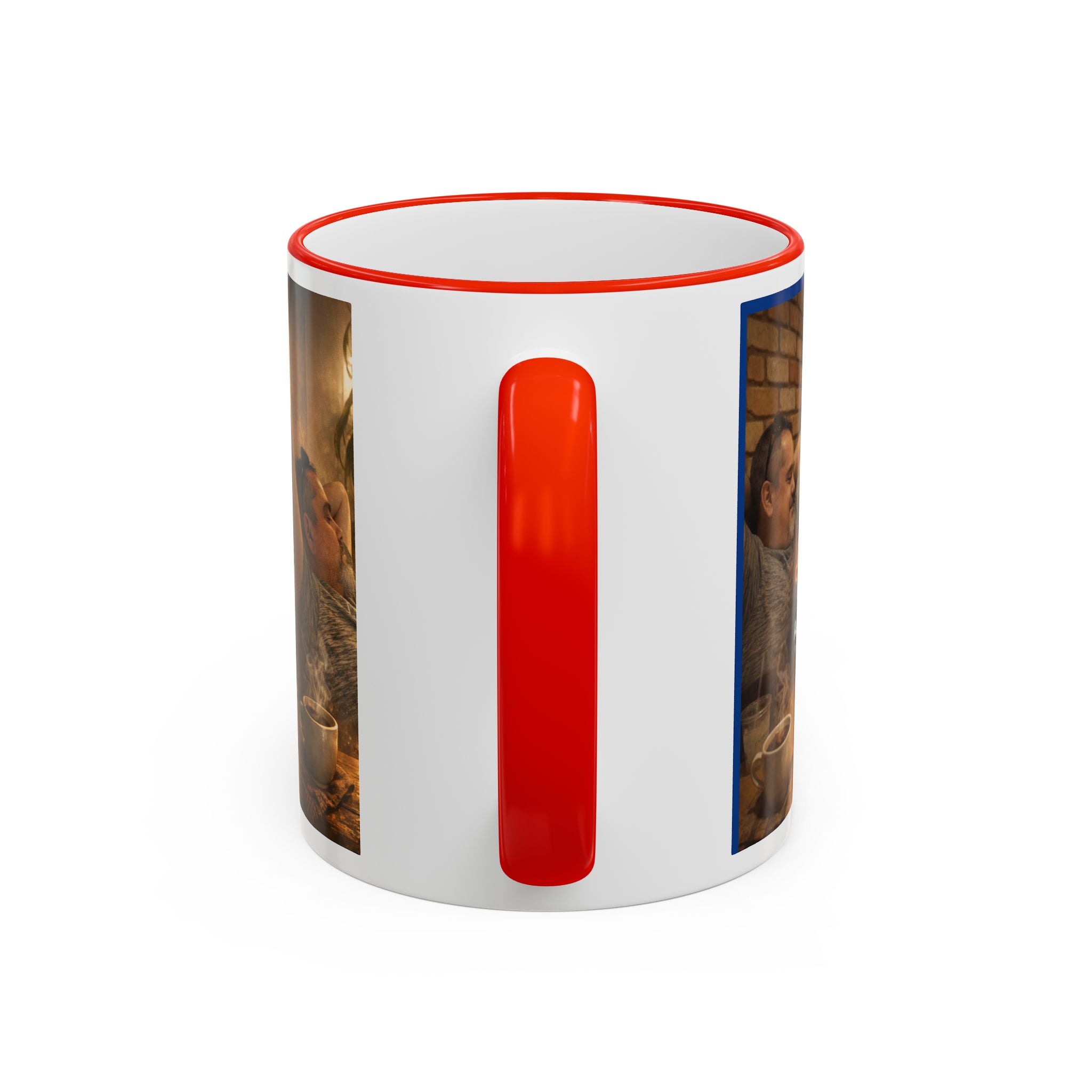 Autism Puzzle Heart Illustration Mug | Accent Rim & Handle